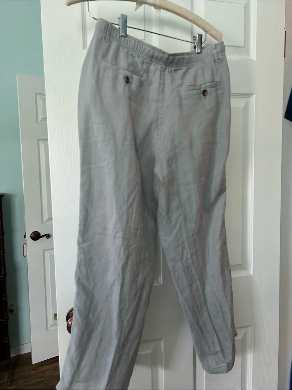 Club Room Light Gray Drawstring 100% Linen Chinos